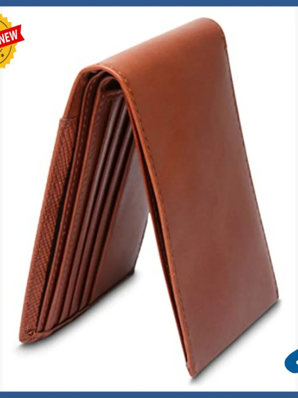 Leather Bi-Fold Wallet with RFID Blocking, 5 Card Slots, ID Window